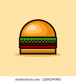 cartoon burger vector illustration for sticker