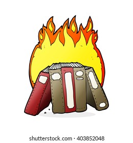 cartoon burning books