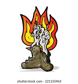 botas de quema de dibujos animados