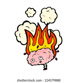 cartoon burning brain