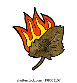 símbolo de la hoja seca que quema dibujos animados