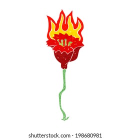 flor ardiente de dibujos animados