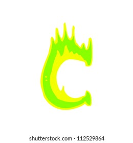 cartoon burning letter c