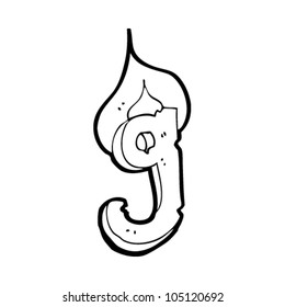 cartoon burning letter g