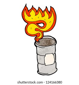 cartoon burning oil drum