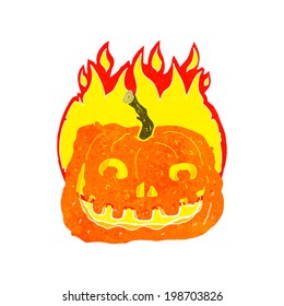 cartoon burning pumpkin