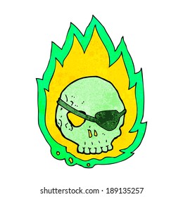 cartoon burning skull