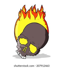 cartoon burning skull