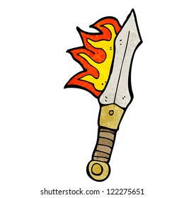 cartoon burning sword