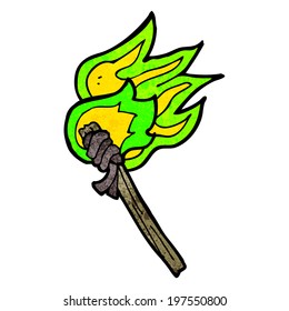 cartoon burning torch