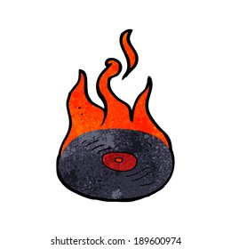 registro de vinilo que quema dibujos animados