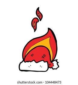 caricatura quemando sombrero de Navidad