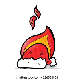 caricatura quemando sombrero de Navidad