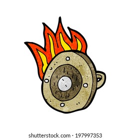 escudo de quema de dibujos animados