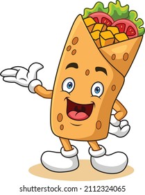 Cartoon Burrito Or Kebab Presenting