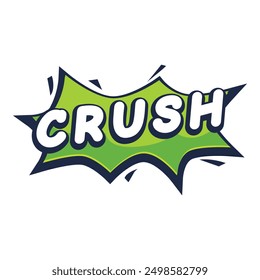 Cartoon burst conveying the feeling of having a crush on someone