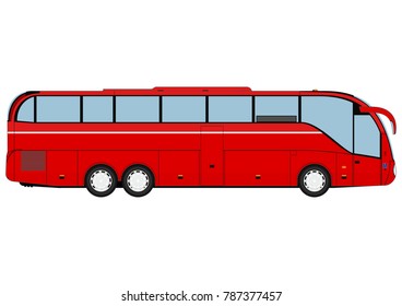 Cartoon Bus Coach Side View Flat Stock Vector (Royalty Free) 787377457 ...