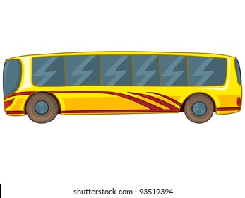 Cartoon Bus Isolated on White Background. Vector EPS8.
