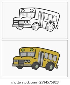 cartoon bus pictures for coloring