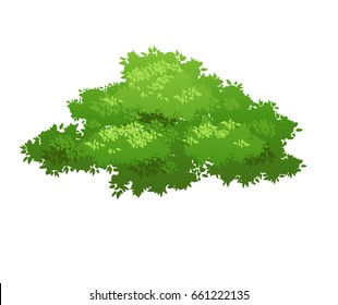 Cartoon bush illustration. Nature element for landscape design