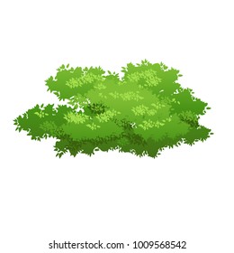 Cartoon bush illustration. Summer or spring seasonal image. Nature element for landscape design. Eco style.