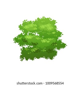 Cartoon bush illustration. Summer or spring seasonal image. Nature element for landscape design. Eco style.