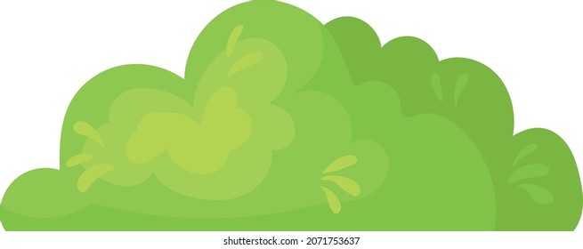 Cartoon bush. Vegetation for green landscape, vector design isolated on white background