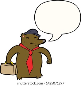 caricatura de los negocios con la burbuja del habla