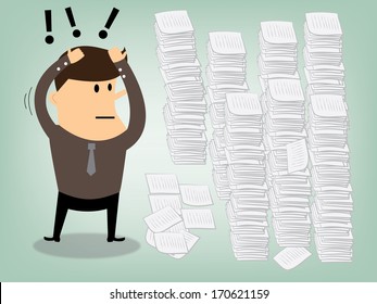 Cartoon business of computer web design and office