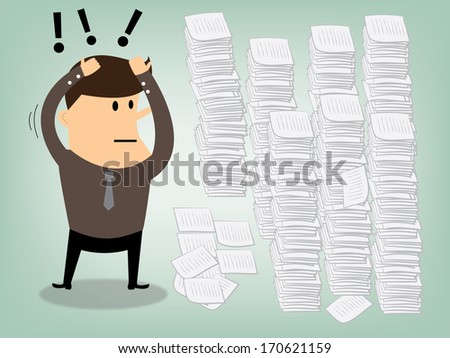 Cartoon business of computer web design and office