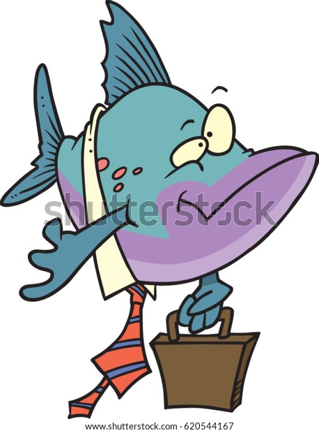 Cartoon Business Fish Stock Vector (Royalty Free) 620544167 | Shutterstock