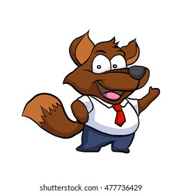 Cartoon business fox.vector illustration