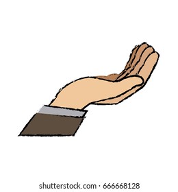 cartoon business man hand gesture help