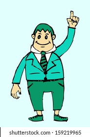 cartoon business man idea