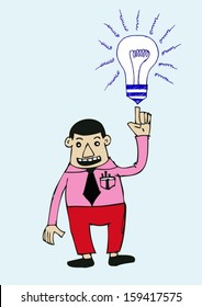 cartoon business man idea 