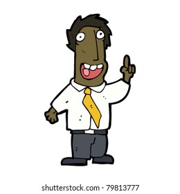 cartoon business man with idea