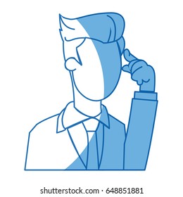 cartoon business man manager employee thinking
