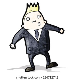 cartoon business man shrugging shoulders