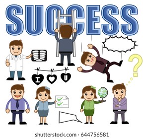 Cartoon Business and People Concepts Vector Illustration