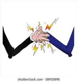 cartoon Business shaking hands, vector