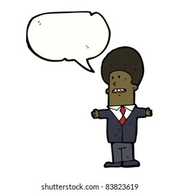 cartoon businessman with afro