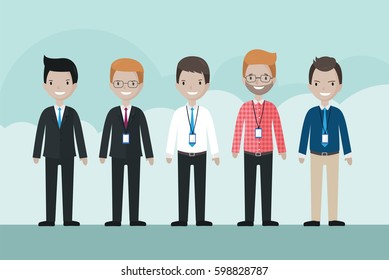 Cartoon businessman avatar set - illustration vector