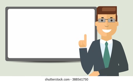 Cartoon Businessman Board Writing Stock Vector (Royalty Free) 388561750 ...