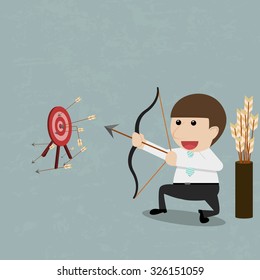 Cartoon businessman with bow - Conceptual vector illustration