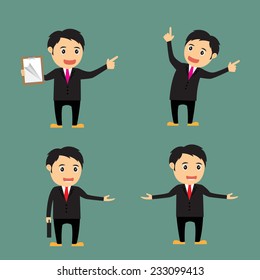 cartoon businessman character for advertising and presentation vector illustration.