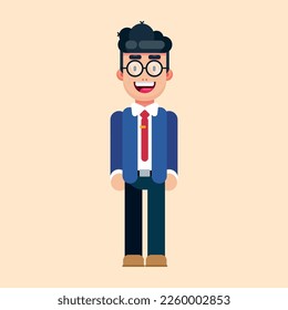 Cartoon businessman character kit male office employee suit