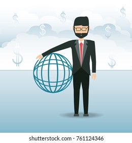 cartoon businessman design concept