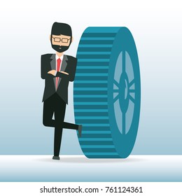 cartoon businessman design concept