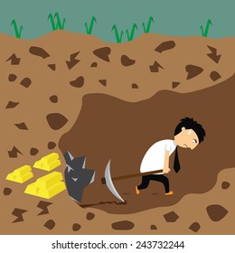 cartoon businessman fail surrender vector illustration.