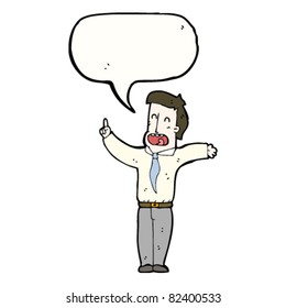 cartoon businessman giving speech
